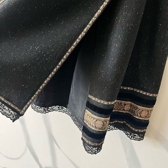 Cynthia Steffe Midi Wool Blend Black Buckled Skirt Size 8 - Picture 2 of 8